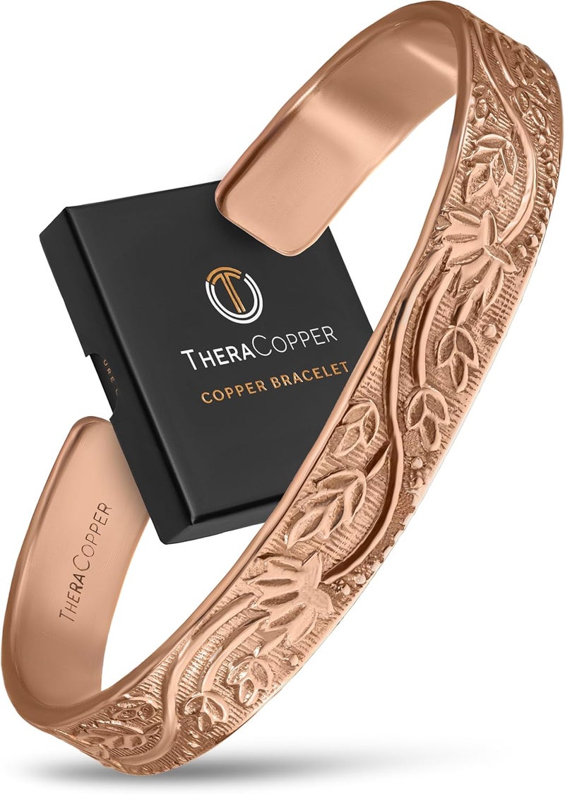 TheraCopper Copper Bracelet for Men & Women — 100% Pure Copper Bracelets — Raw, Solid & Uncoated Authentic Handmade Tibetan Bracelet Cuff Bangles - Image 1